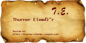 Thurner Elemér névjegykártya