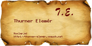 Thurner Elemér névjegykártya